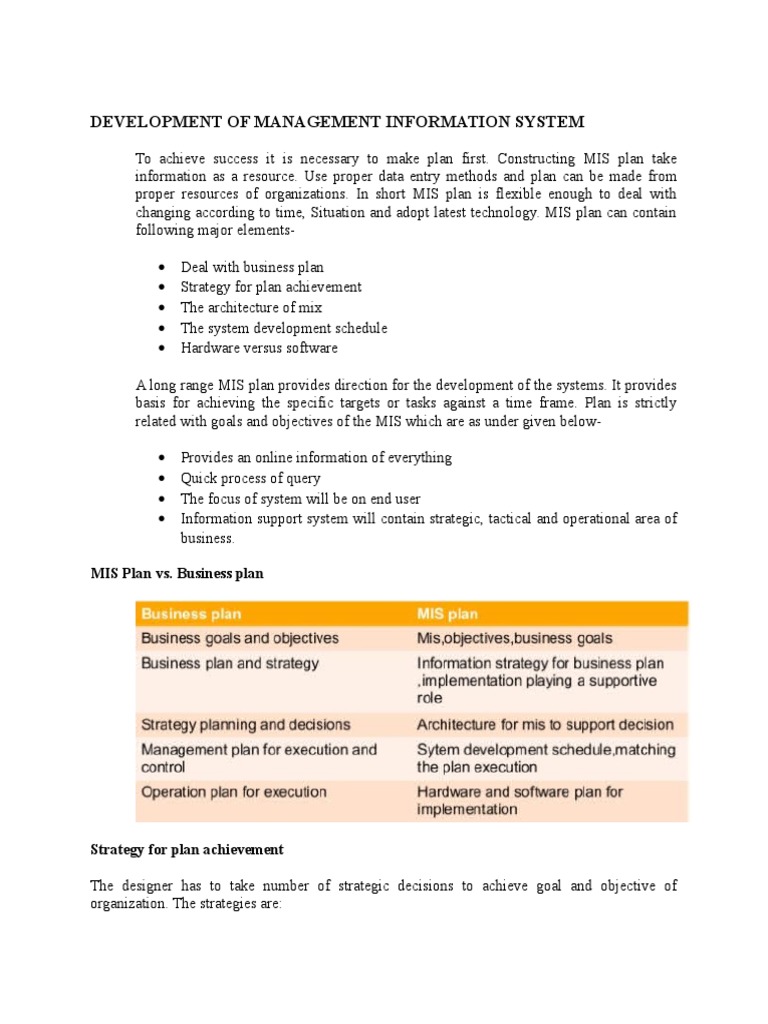 Development of Management Information System | PDF | Management ...