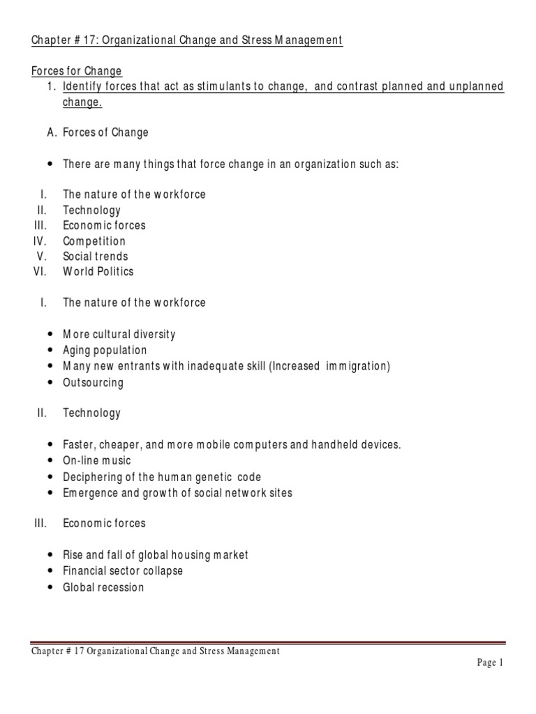 Managing Organizational Change and Stress | PDF | Occupational Stress ...
