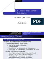 Convergence & Choice of Finite Element Discretizations: Joel Cugnoni, LMAF / EPFL