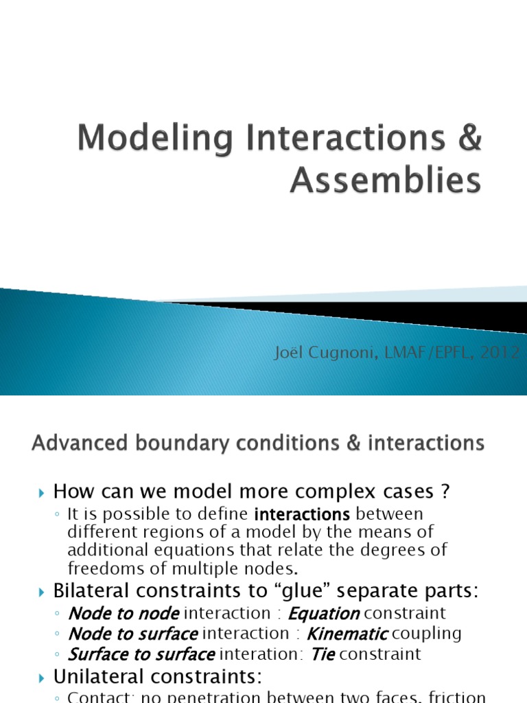 Interactions Assembly Pdf Kinematics Computer Aided Design