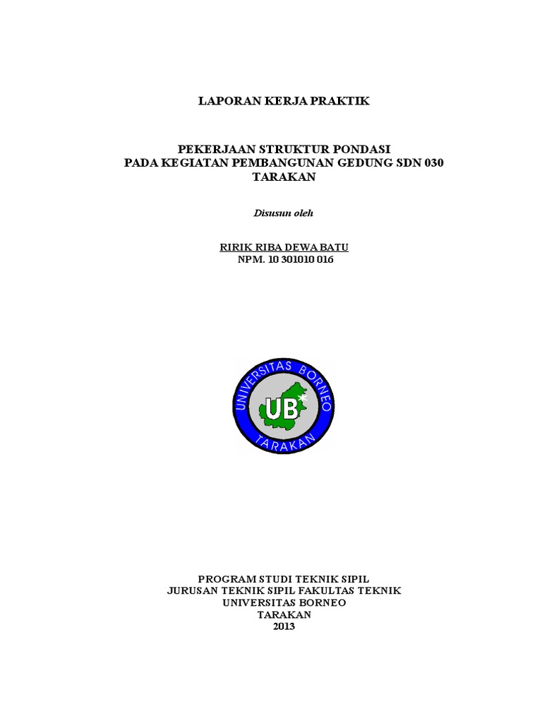 Contoh Laporan KP Teknik Sipil