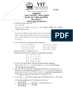 Assignment Course: MAT202 - Linear Algebra Faculty: Dr. P. Bala Anki Reddy Max. Marks: 5 Answer ALL The Questions