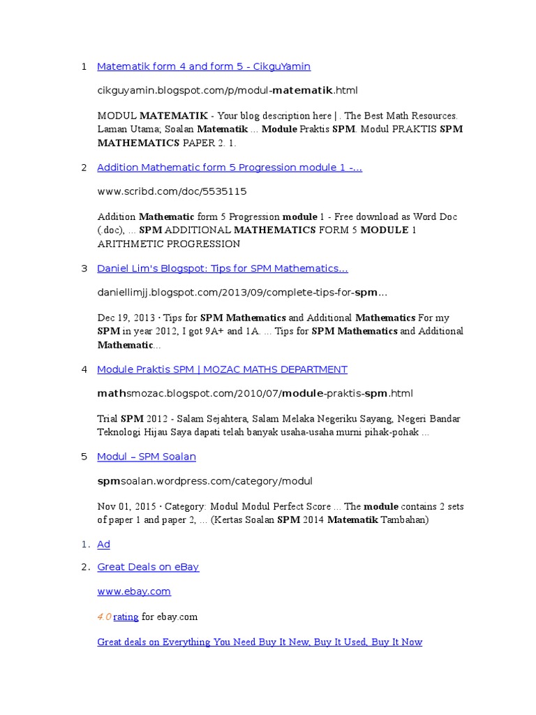 SPM Mathematics Practice Modules | PDF | Career & Growth