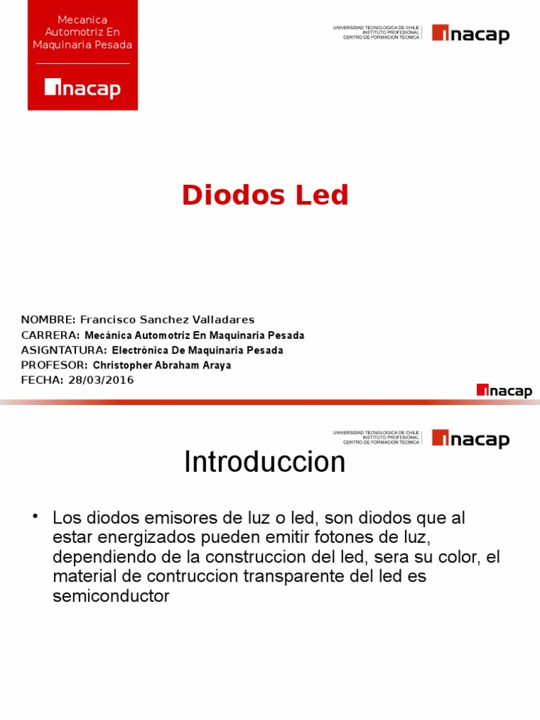 Ventajas y Funcionamiento de Diodos LED | PDF | Diodo emisor de luz ...