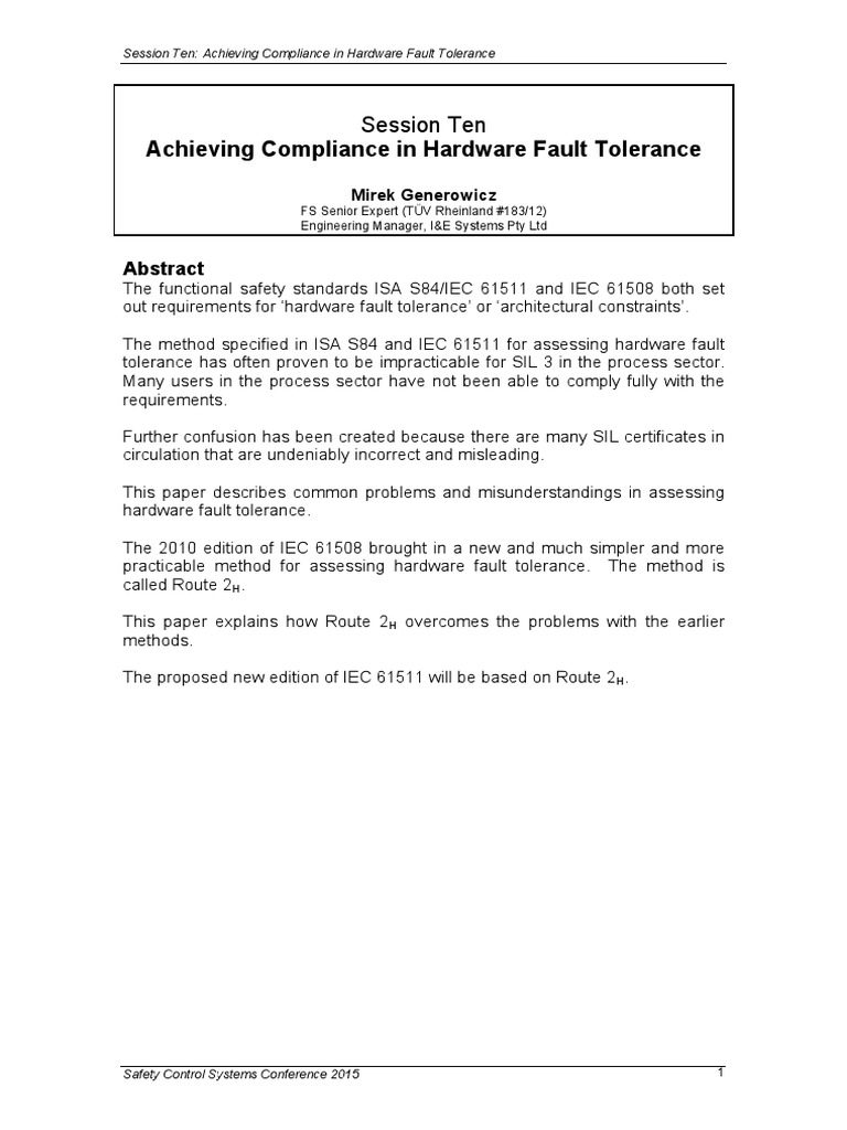 What Is Hardware Fault Tolerance