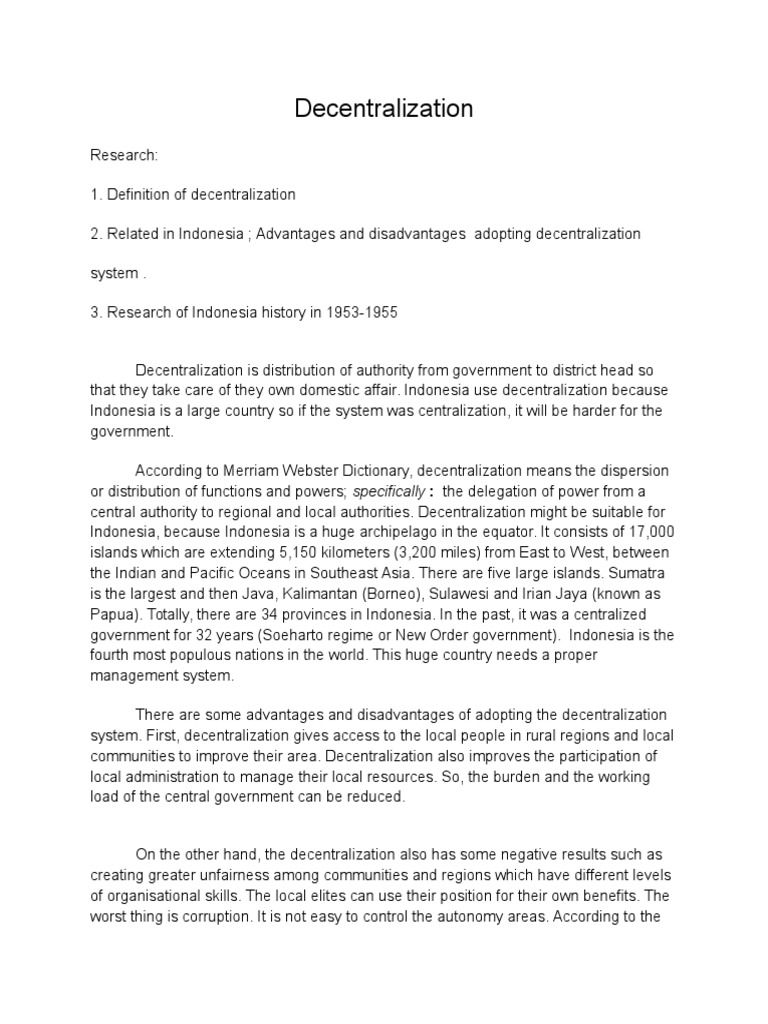 Problems of decentralization picture