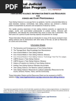 Table of Contents for NJEP Teen Dating Violence Publications