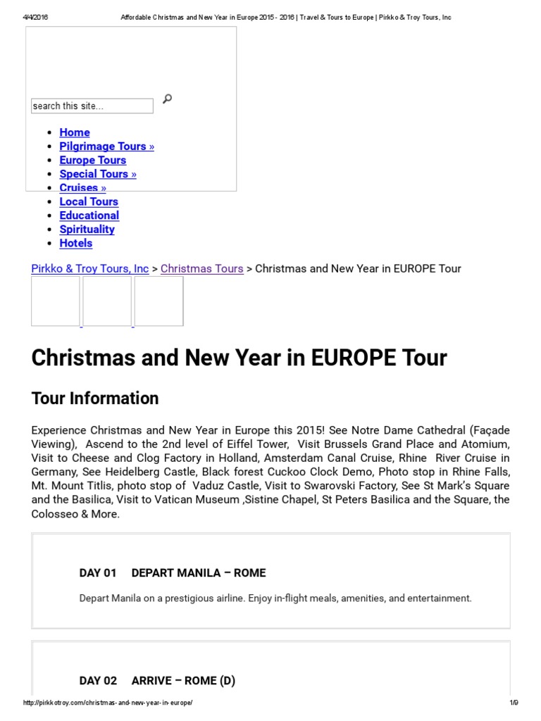 Christmas in Europe | PDF | Venice | Rome