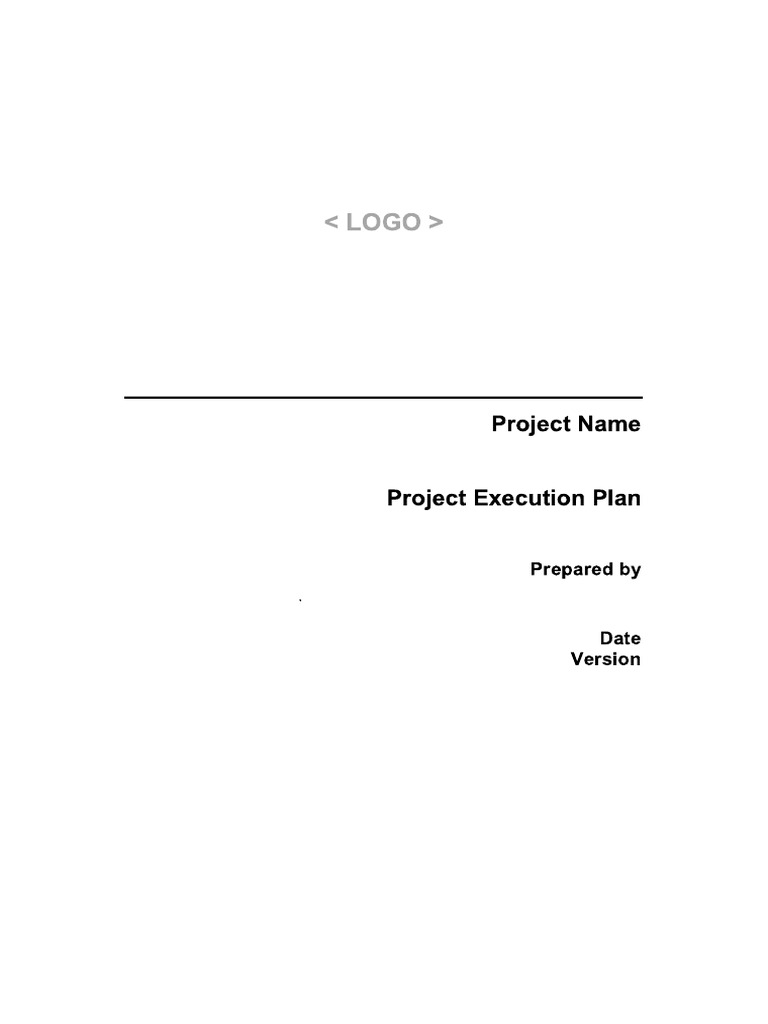 Project Execution Plan Template | PDF