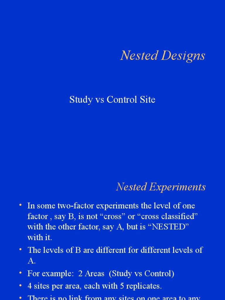 Nested Designs: Study Vs Control Site | PDF | Errors And Residuals ...