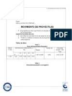 Informe de Laboratorio Proyectiles