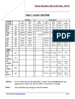 Class Schedule Sept 8-9, 2012