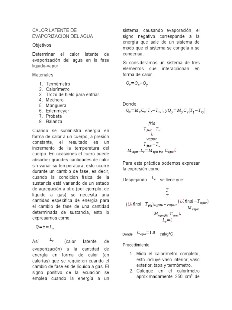 Calor Especifico Del Vapor Calor Fase (materia)