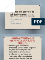 Normas de Gestión de Calidad Vigente - Norma