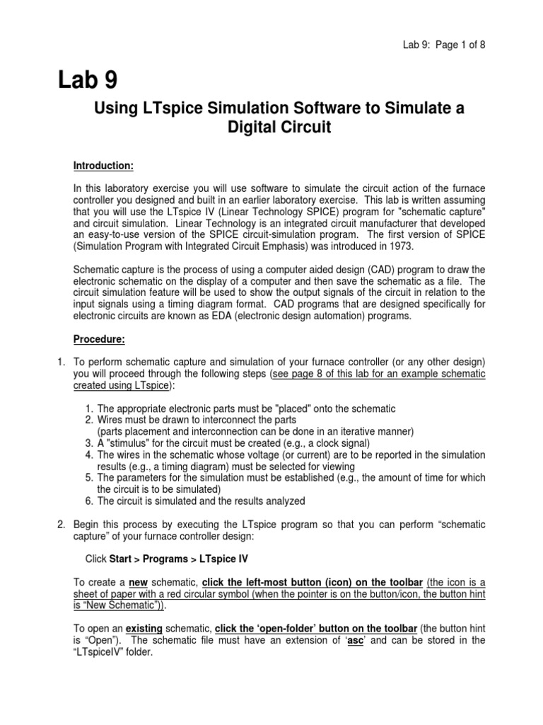 LTspice Digital Circuit Simulation Lab | PDF | Electronic Circuits | Spice