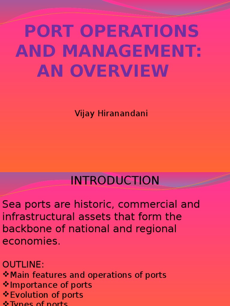 Overview of Port Operations Management | PDF | Port | Cargo