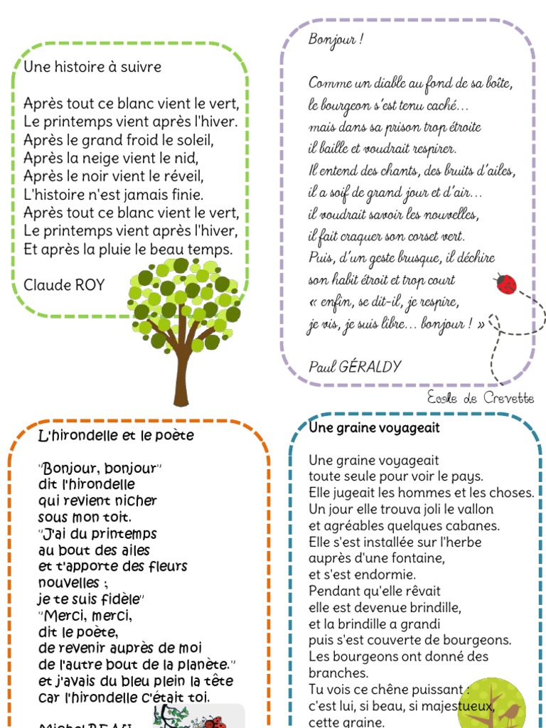 Après Tout Ce Blanc Vient Le Vert Poesies Sur Le Printemps PDF | PDF | La nature