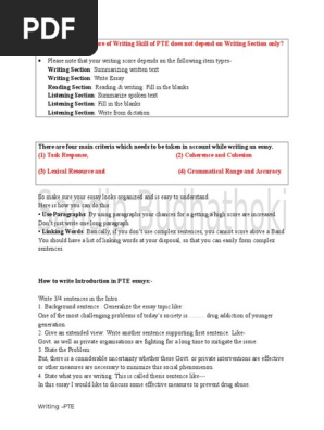 Writing Section Only-pte
