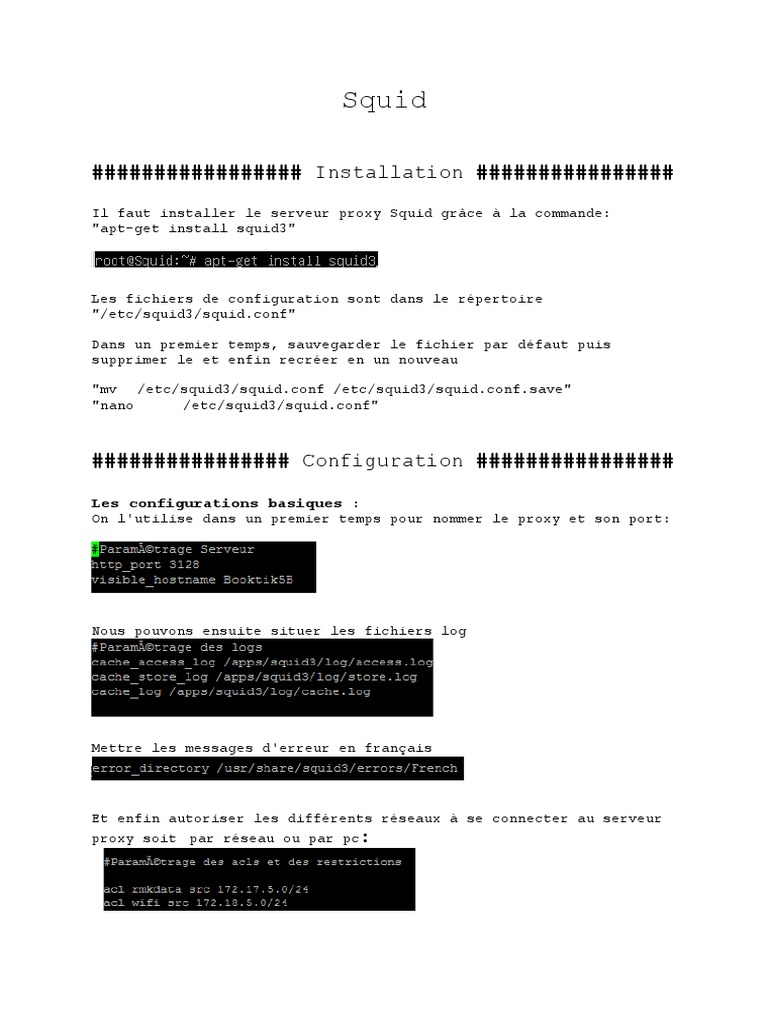 Configuration de Squid et SquidGuard | PDF | Serveur proxy | Données ...