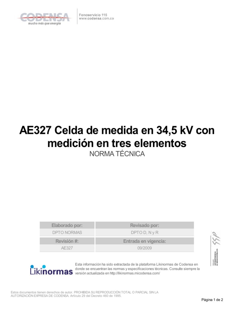 Celda de Medida en 34.5kv | PDF