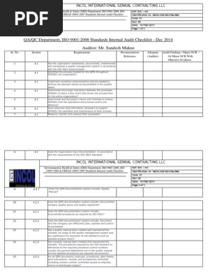 Internal Audit Checklist
