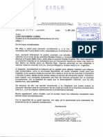 Oficio Dirigido Al Alcalde La MML Con Relación A Obras en El Puente Bella Unión