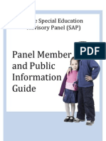 Panel Member and Public Information Guide: State Special Education Advisory Panel (SAP)