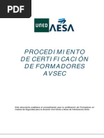 Procedimiento formadores AVSEC