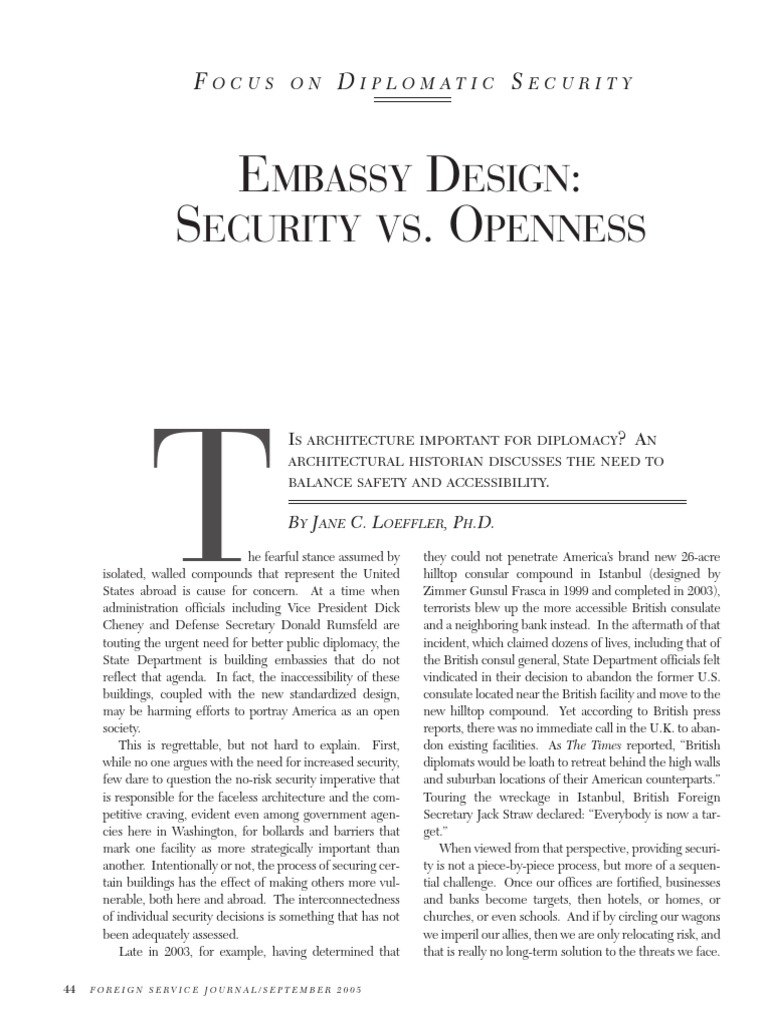 Balancing Security and Openness in Embassy Design | PDF | United States ...