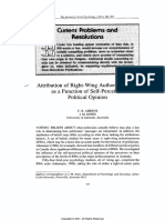 Attribution of Right-Wing Authoritarianism As A Function of Self-Perceived Political Opinion