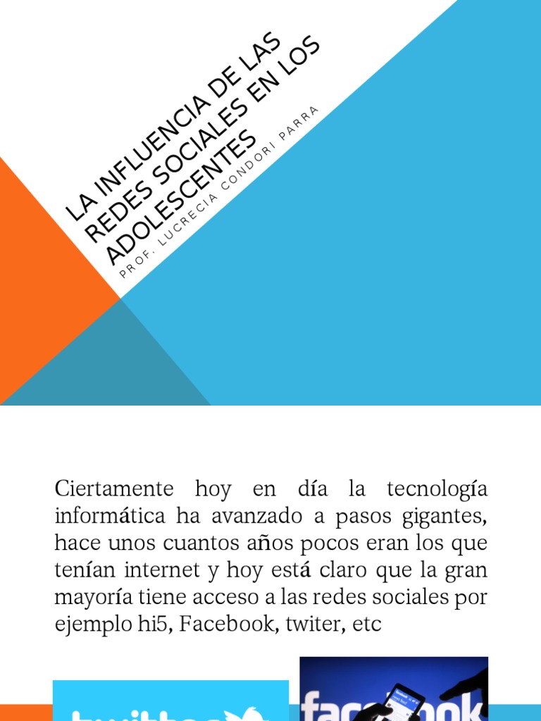 La Influencia de Las Redes Sociales en Los Adolescentes | PDF ...