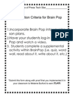 Brain Pop Criteria