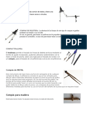 Tipos de Compás, PDF, Dibujo