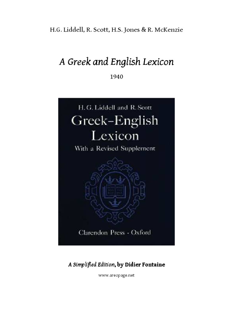 A Greek and English Lexicon | PDF | Word Sense Disambiguation | Lexicology