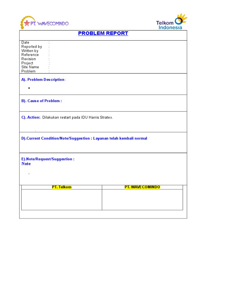 Problem Report for Telkom Project | PDF
