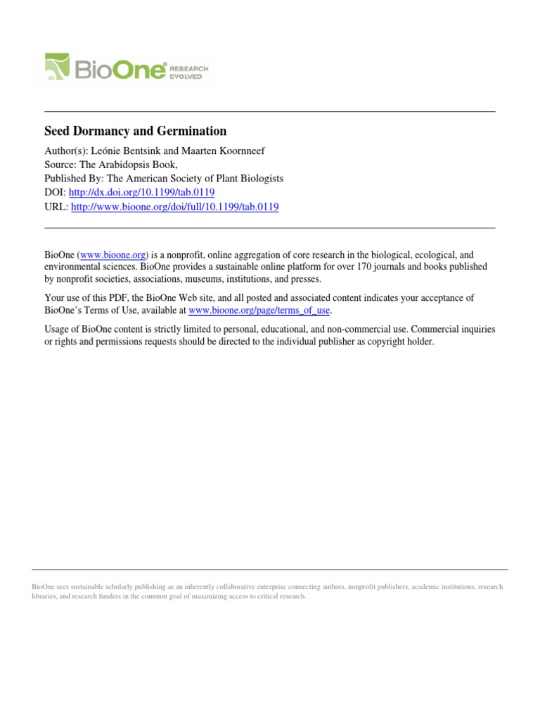 Seed Dormancy and Germination | PDF | Seed | Germination