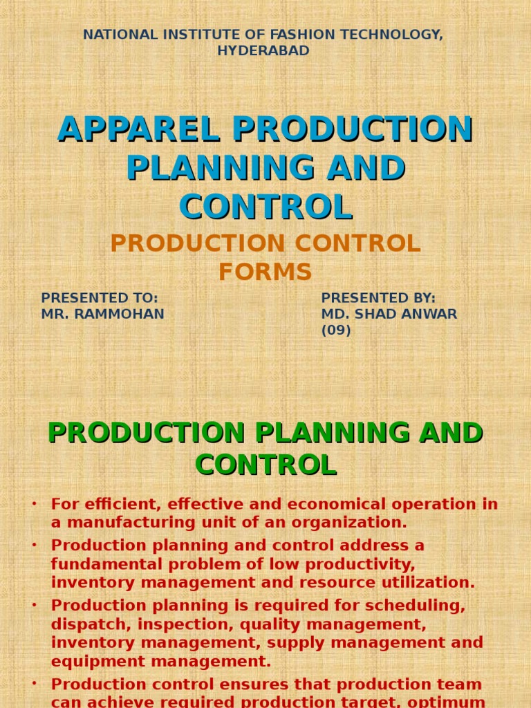 Apparel Production Planning Overview | PDF | Inventory | Quality (Business)