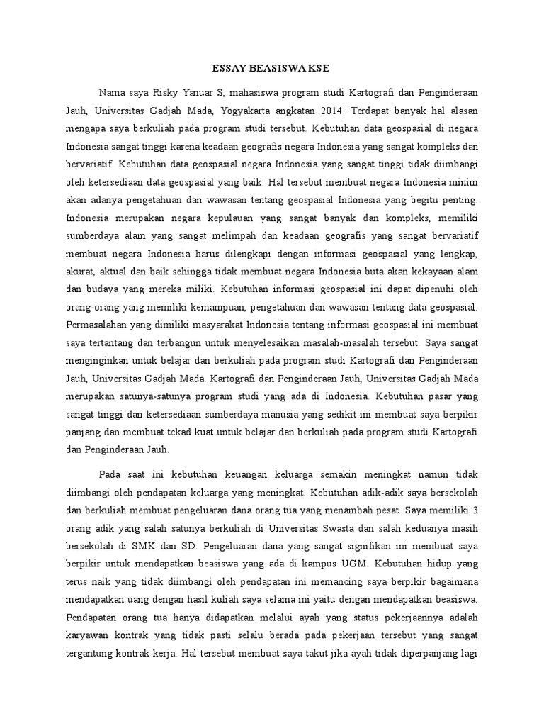 Essay beasiswa pdf