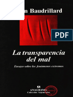 La Transparencia Del Mal-Jean Baudilare