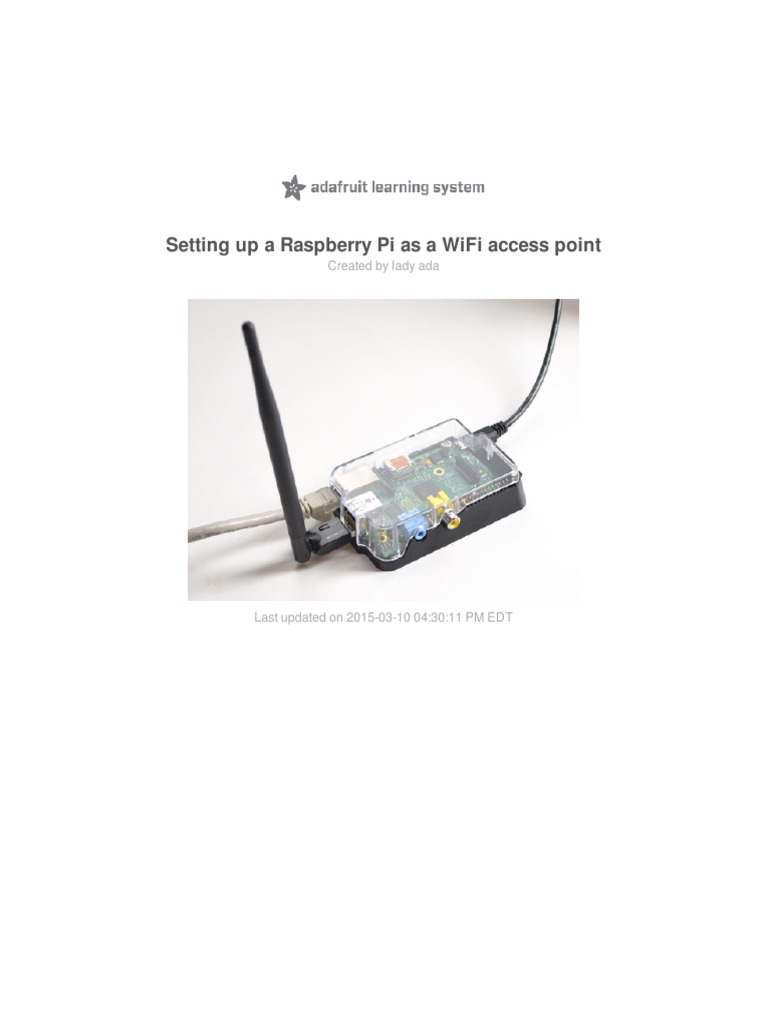 Setting Up A Raspberry Pi As A Wifi Access Point Command Line 