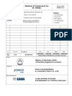 Method Statement For AC PANEL