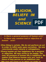 Relgn, Belief in and Science