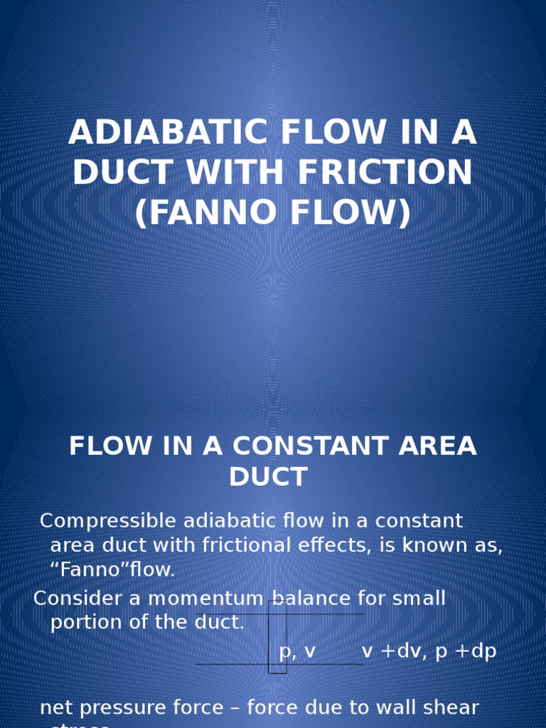 Fanno Flow in Frictional Ducts | PDF | Fluid Dynamics | Chemical ...