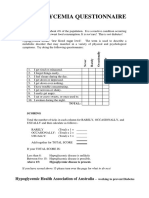 Hypoglycemia Questionnaire