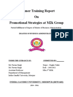 Summer Training Report On Promotional Strategies at M2k Group