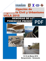 Memorias “I Jornadas de Investigación de Ingeniería Civil y Urbanismo UCLA 2015”