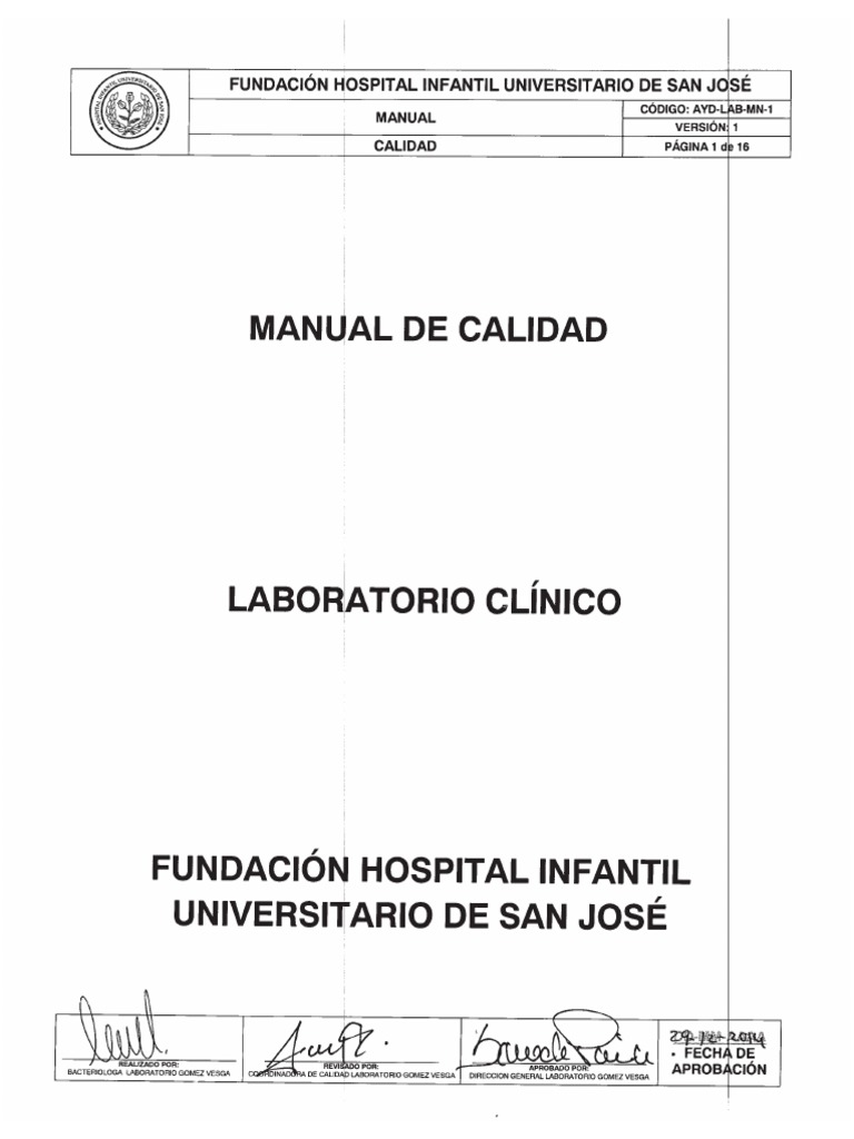 Manual de Calidad Laboratorio Clinico