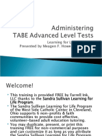 Administering TABE Advanced Level Tests