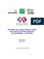 Informe Del Evento Final Del EPCP de Papas Nativas en Riobamba (Ecuador)