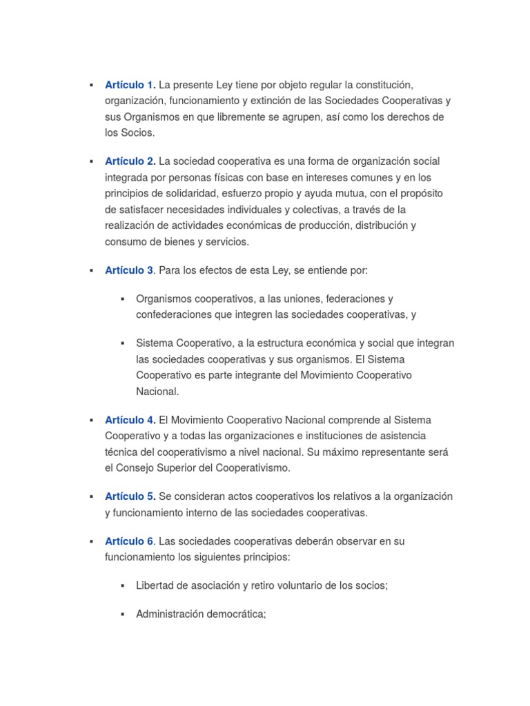 Ley de Sociedades Cooperativas en México | PDF | Cooperativa | Sociedad
